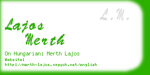 lajos merth business card